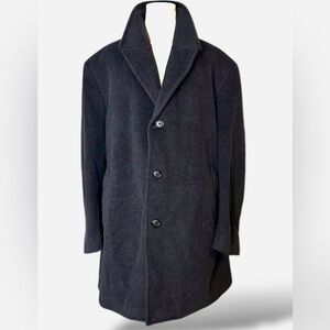 Bill Blass Studio Men's Size 46R Dark Charcoal Cashmere Single-breasted Overcoat